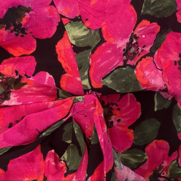 Zara Tops Nwt Zara Pink Floral Wrap Blouse With Puff Sleeves Poshmark